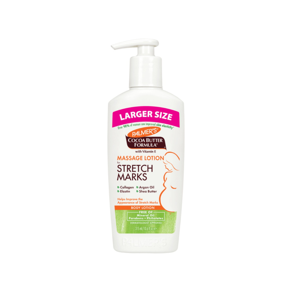 Palmer's Cocoa Butter Formula: Loción de masaje para estrías y cuidado de la piel durante el embarazo, 10.6 fl. oz.