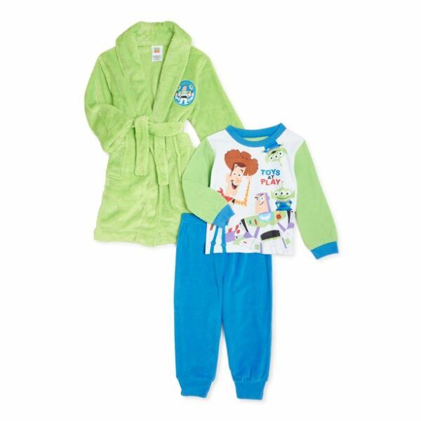 Toy Story Toddler Boys Juego exclusivo de bata de pijama, 3 piezas, tamaños 2T-5T
