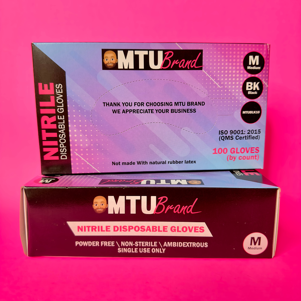 Guantes de nitrilo negros Talla M, 100 pz – Rosa Pink