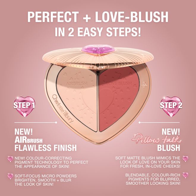 Charlotte Tilbury Pillow Talk Beauty Soulmates – Paleta Iluminadora y Rubor Airbrush Flawless Finish