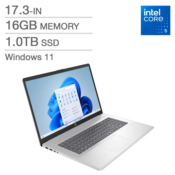 HP 17.3” Touchscreen Laptop – Intel Core i5-120U, 16GB RAM, 1TB SSD, Windows 11 Home