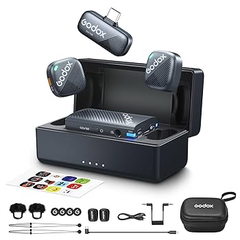 GODOX Cube-C Combo Kit2 Micrófono inalámbrico Lavalier para Cámara/iPhone/Android/PC