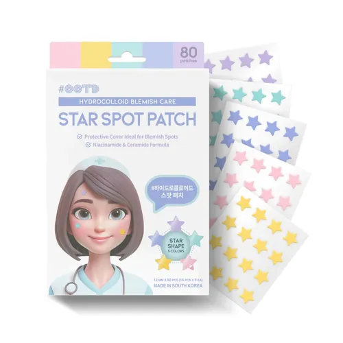 OOTD Star Spot Patch – Parches Hydrocolloid en Forma de Estrella (80 unidades)