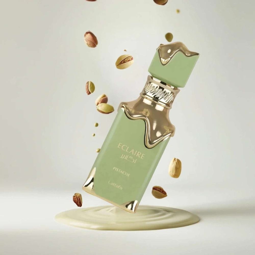 Lattafa Eclaire Pistache Gourmand cremoso, dulce y adictivo (Eau de Parfum 3.4 oz)