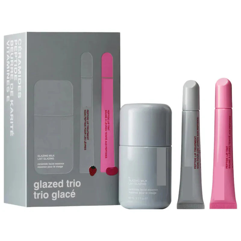 RHODE Glazed Trio Holiday Gift Set – Hidratación y brillo estilo “glazed” para labios