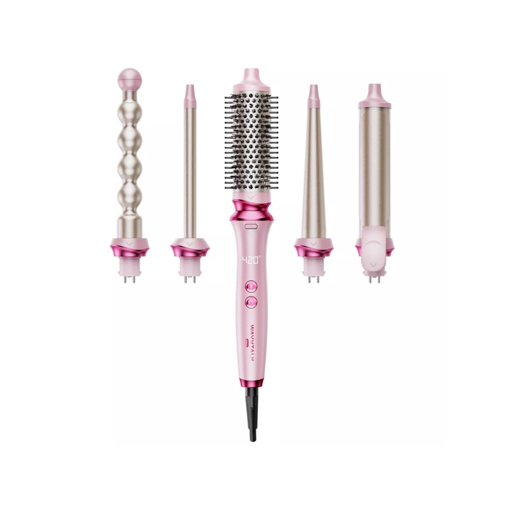 Wavytalk Heatwave Pro 5-in-1 WA-350S Pro Ceramic Curling Wand Set – Juego de Varitas Térmicas Profesionales