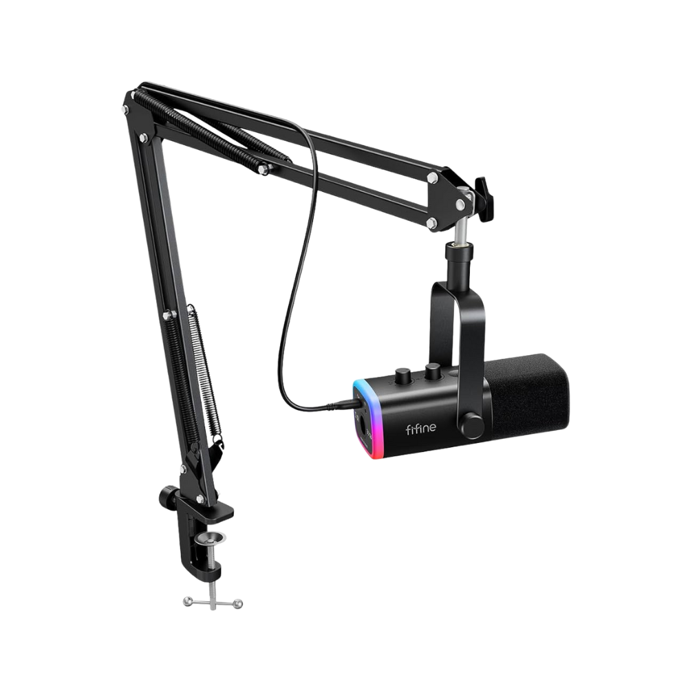 FIFINE AmpliGame AM8T Micrófono Dinámico XLR/USB para Streaming y Podcast