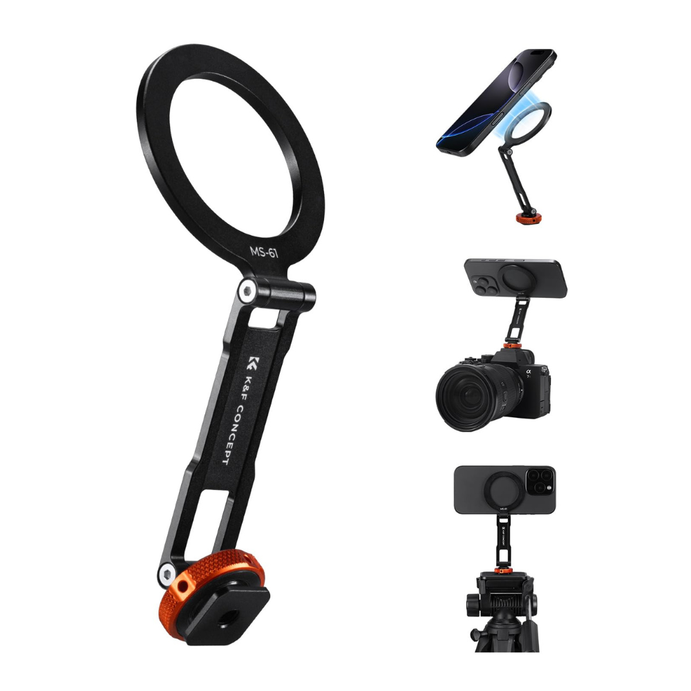 K&F CONCEPT Magnetic Metal Phone Mount with Cold Shoe Mount