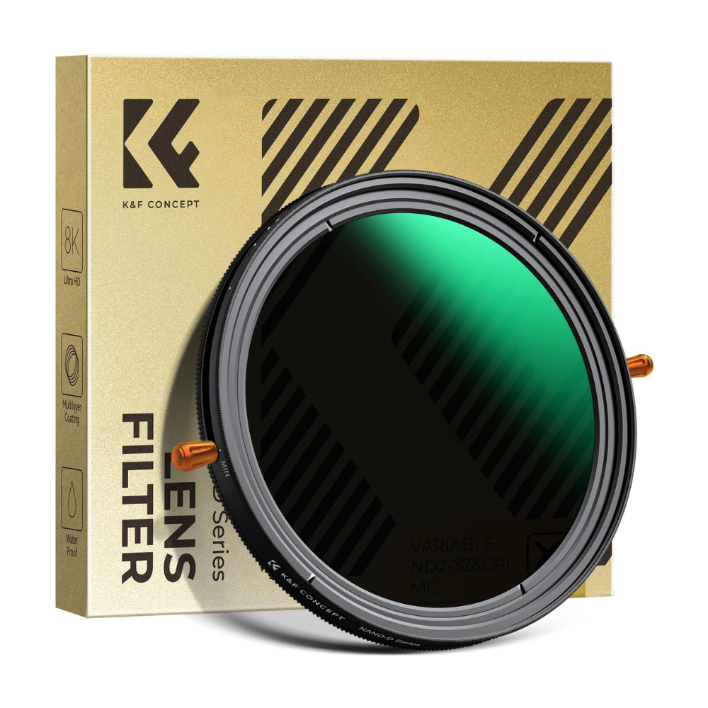 K&F CONCEPT 82mm Variable Fader ND2-32 + CPL Filter (Nano-D Series)