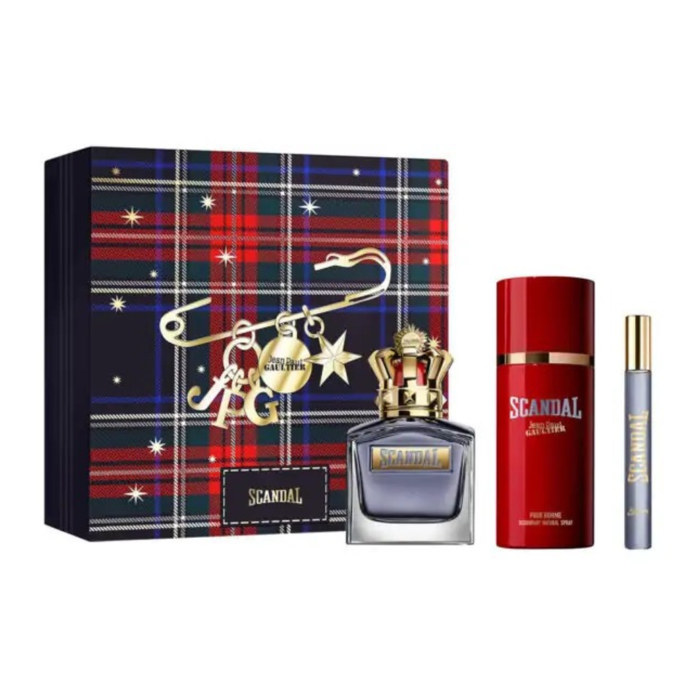 Jean Paul Gaultier Scandal Pour Homme Set 3.4 EDT + 5.1 Deo Spray + 10ml para Hombre