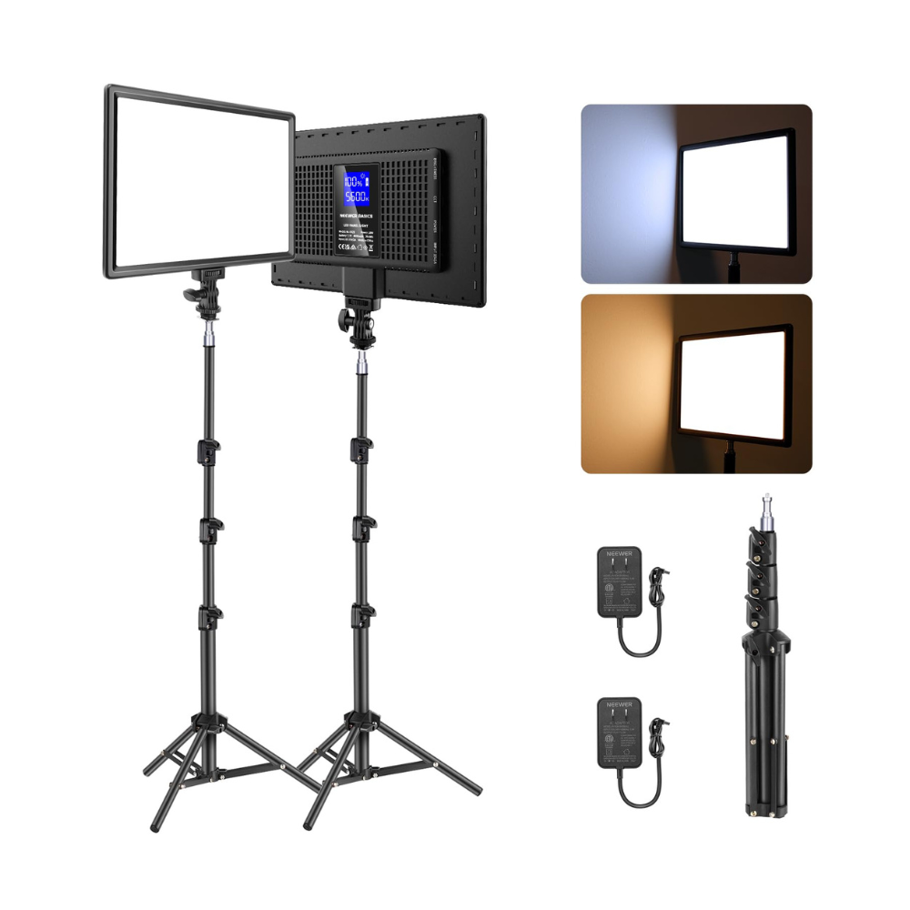 NEEWER BASICS NL-192B 13" LED Video Light Panel 2 Light Kit